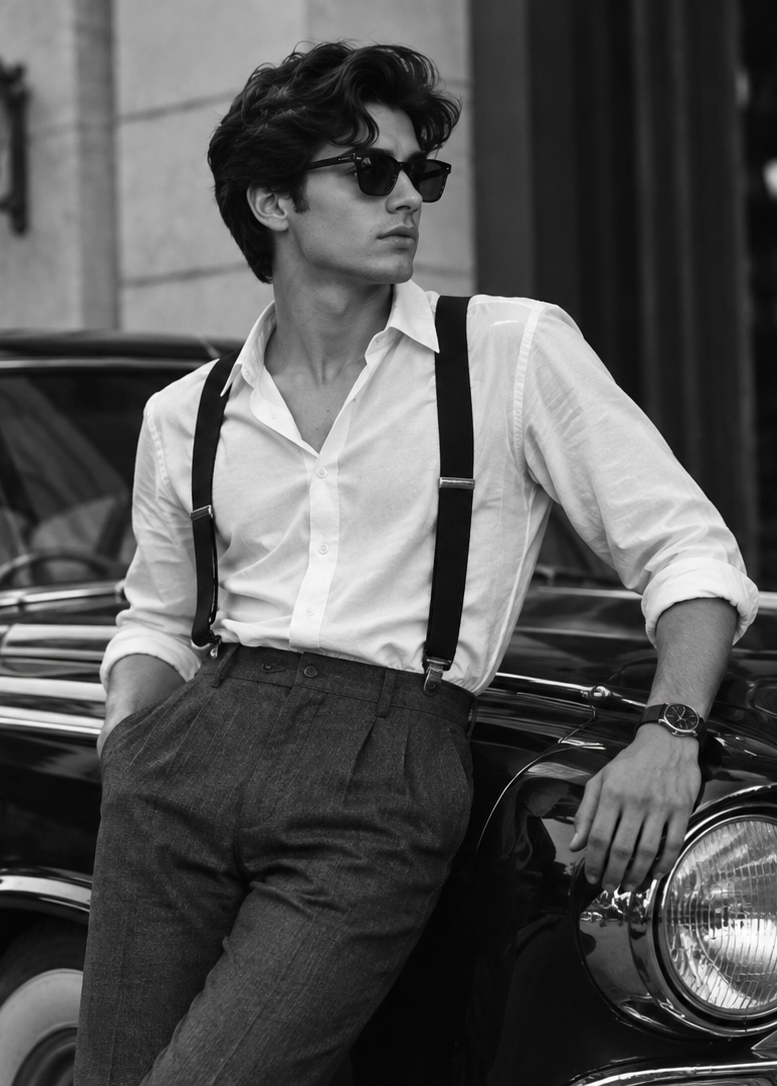 Black and white vintage fashion for men and women with a classic retro style